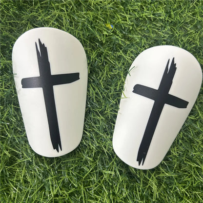 White Shin-Guards With Black Cross